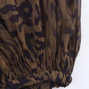 กางเกงขากว้างของผู้หญิงแฟชั่นใหม่ฤดูใบไม้ร่วงและฤดูหนาวพิมพ์ลายทางกางเกงเอวสูงพอดีตัวทรงหลวม - Product Image 6