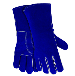 ถุงมือเชื่อมหนังถุงมือช่างเชื่อมสีน้ำเงิน, ถุงมือช่างเชื่อมหนังไหล่ถุงมือเชื่อมถุงมือหนังขนาดใหญ่ทำด้วยเคฟลาร์ - Product Image 3