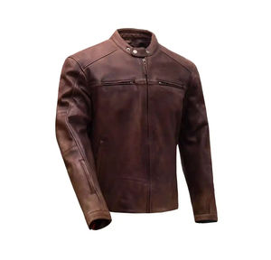 Ropa deportiva, venta al por mayor, chaquetas de cuero de carreras, logotipo personalizado, chaqueta de cuero para motociclista callejero para hombre - Product Image 1