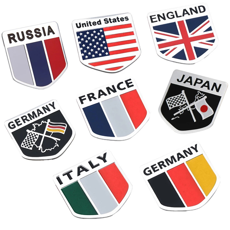 Autocollant Métal 3D Drapeau France – Badge Bouclier En Alliage Aluminium – Sticker Déco Pour Voiture, Casque, Ordinateur – 5x5 Cm
