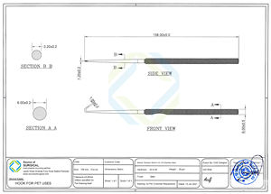 Crochet pour animaux de compagnie pour produits d'instruments chirurgicaux orthopédiques vétérinaires - Product Image 6