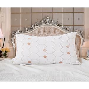 Set di 2 Cuscini Moderni Queen in Memory Foam con Infusione di Rame, Motivo Geometrico in Bambù, Imbottitura in Lattice per Collo e Corpo, Pratica Borsa per il Trasporto - Product Image 5