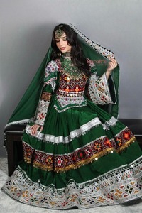 Thủ công 2025 afghani kuchi lễ hội ăn mặc cho phụ nữ cổ điển truyền thống thêu ren dài ăn mặc phản ánh pashtun phong cách - Product Image 3