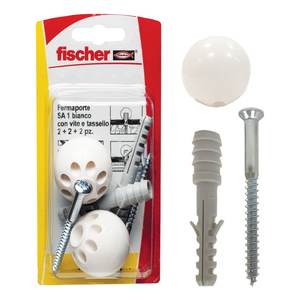 Fischer 504638 Tope de puerta blanco de 30 mm Parcolpi Sa 1N K, juego de 2 piezas - Product Image 1
