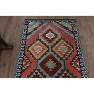 Alfombra Turca Vintage de 3.2x10.7 pies, Alfombra de Pasillo, Alfombra de Lana Roja Kilim - Product Image 4