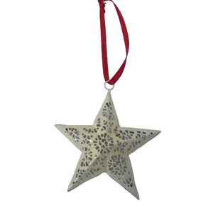 Décoration murale de Noël en fer forgé de style moderne, étoile suspendue, placage en laiton personnalisé, ornement en métal fait à la main, taille standard - Product Image 5