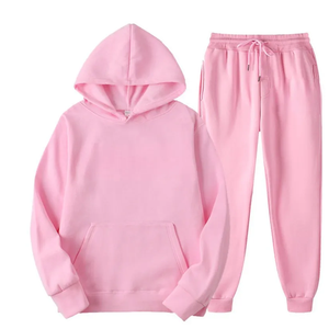 Mejor Precio MOQ Bajo Alta Calidad Personalizado Unisex Streetwear Algodón Fleece Sudadera con capucha Pantalones de chándal Conjunto de chándales térmicos de los hombres - Product Image 1