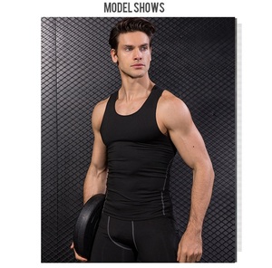 Débardeurs de sport pour hommes 85% polyester 15% élasthanne Veste de fitness de basketball Course à pied Débardeur à séchage rapide pour hommes - Product Image 1