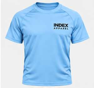 Index Apparel <b>Men's</b> Light Blue <b>Short</b> <b>Sleeve</b> T-Shirt Regular Fit O-Neck Printed Quick Dry Casual Wear - Product Image 1