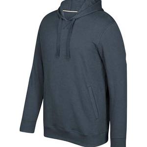 Vente en gros de sweatshirts à capuche thermiques en coton pour hommes vêtements grande taille personnalisés sweat à capuche décontracté de couleur unie respirant 100% coton - Product Image 1