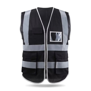 Gilet de sécurité réfléchissant personnalisé pour la construction, vêtements de travail, poche 5 dimensions haute visibilité, service OEM d'été avec logo, prix bon marché - Product Image 1