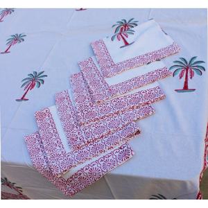 Mantel con estampado de bloque indio, cubierta de mesa de algodón Floral, conjunto de servilletas, mantel francés Floral, novedad - Product Image 6