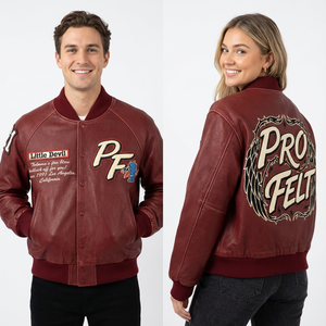 Veste universitaire de style actuel, corps en laine, manches longues, broderie de crâne, veste universitaire de style lettreman, veste de baseball pour hommes - Product Image 4