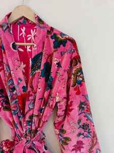 Bata Kimono de Terciopelo con Estampado de Animales de la Selva, Cuello en V, Larga, para Mujer, Abrigo Cálido de Invierno, Tejido Suave, Lavable a Máquina - Product Image 2