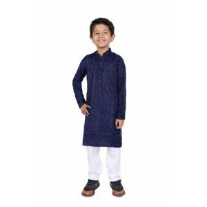 TRILOKI Kids <b>Kurta</b> Set for Boys Dark Olive Green Rayon Embroidered <b>Silk</b> Salwar Indian Traditional Ethnic Wear PARKID09 - Product Image 6