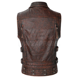 Chaleco de Cuero para Motocicleta, Resistente al Viento, Precio al por Mayor OEM, Chaleco de Cuero para Hombre - Product Image 2