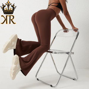 Pantalones de Yoga de cintura alta para mujer, pantalones de campana transpirables, mallas deportivas tejidas para gimnasio, pantalones deportivos informales - Product Image 1