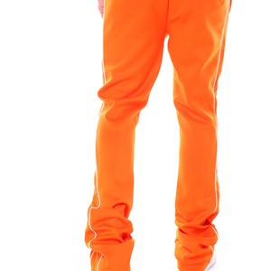 Pierna recta Split Hem 100% algodón Vintage lavado naranja Streetwear francés Terry hombres pantalones apilados - Product Image 3