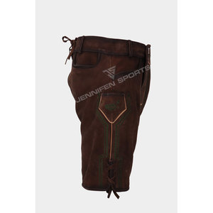 German Bavarian Men Lederhosen Short Cuir de vachette véritable Broderie sur le devant Boutons de fermeture sur les côtés et poches arrière Boucles de ceinture - Product Image 4