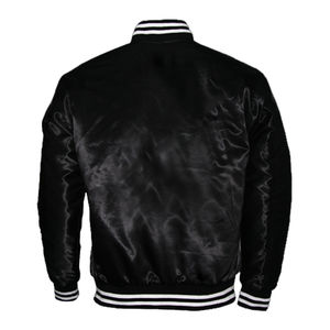 Blouson aviateur en satin de haute qualité pour homme, col montant, nouveau style matelassé, broderie, décoration, fermeture à glissière, service d'hiver OEM - Product Image 2