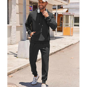 Ensemble de survêtement personnalisé avec logo pour homme, 2 pièces, sweat à capuche en molleton, survêtement athlétique, sweat-shirts et pantalons de survêtement - Product Image 4