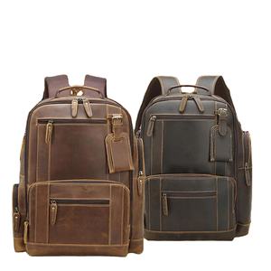 Personalized Full Grain <b>Leather</b> 16 Inches <b>Backpack</b> Large Capacity Weekender Overnight Travel Rucksack <b>Mens</b> <b>Leather</b> <b>Backpack</b> - Product Image 2