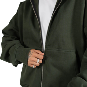 Jersey de algodón pesado unisex, sudaderas con capucha de cuello falso, ropa de calle personalizada del fabricante, sin cuerdas, digital, liso, de invierno - Product Image 6