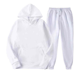 Nouveauté Ensemble survêtement à capuche pour homme en deux pièces pour l'hiver Respirant Uni Teint en polyester/coton Pantalon de jogging - Product Image 2
