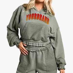 Chaqueta con Capucha de Invierno para Mujer, Diseño Moderno y Elegante, Cintura Elástica, Estilo Corto, Forro Polar Sherpa, Bolsillos con Diseño de Piel Sintética - Product Image 5