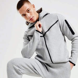 OEM Design <b>Men's</b> Tech Fleece Tracksuit Full <b>Zip</b> <b>Hoodie</b> Joggers Sweatpants Sweatsuit Heather <b>Grey</b> 69% Cotton 31% Polyester Sets - Product Image 6