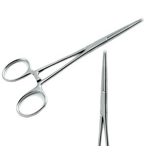 Ensemble de 2 pièces: ciseaux à iris + pince à moustiques Instruments droits en acier inoxydable de qualité chirurgicale de qualité supérieure - Product Image 3