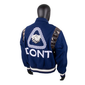 เสื้อแจ็กเก็ตหนังพียูปักลายสำหรับวิทยาลัยเบสบอลพิมพ์ลายปักตามสั่ง - Product Image 2