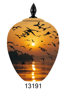 Urna de cremación de aluminio con temática de atardecer personalizada para adultos, urna para cenizas de humanos, fabricante de exportación de urnas para adultos - Product Image 5