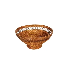 Bol en rotin marron de haute qualité avec un design élégant, parfait pour l'affichage des aliments et des fruits dans les ustensiles de cuisine et la vaisselle - Product Image 1
