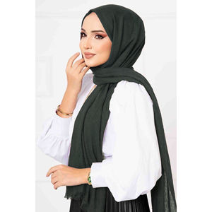 Ensemble châle, écharpe, gants et chapeau élégants en bambou kaki - Product Image 1