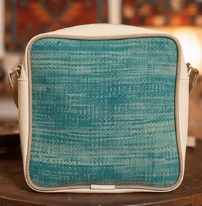 Sac à main en tapis kilim géométrique écologique fait à la main, couleur turquoise beige, sac bandoulière bohème en laine, sac à main vintage, cadeau unique - Product Image 3