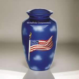 Urna clásica de cremación con estampado de bandera de EE. UU., estilo americano, cenizas funerarias para adultos, entierro de Metal, urnas decorativas para veteranos, fabricante de tarros - Product Image 1