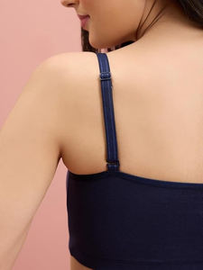 Soutien-gorge rembourré de couleur bleu marine 100% coton sur mesure meilleur prix d'usine Bangladesh - Product Image 5