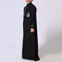 Abaya Islamique Homme Hiver Grande Taille de Qualité Supérieure, Robe Unie à Manches Assorties en Coton et Polyester, Séchage Rapide