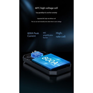 Dispositivo di avviamento portatile per auto di punta 800A, Power Bank 6000mAh, protezione intelligente, LCD, torcia elettrica-tutti i modelli di telefono - Product Image 2