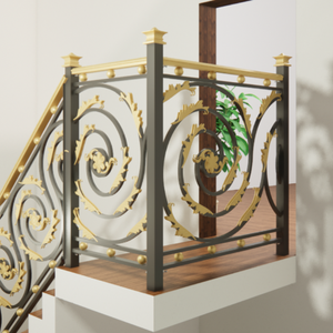 Rampe d'escalier élégante en acier avec alliage d'aluminium pour intérieurs de villas modernes alliant résistance et sécurité Design artistique intemporel - Product Image 4