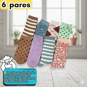 Women's Warm and Comfortable 6-Pack <b>Fleece</b> Socks 12-24 Pairs One Size Breathable Nylon with Heart Pattern Ye Store - Product Image 6