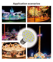 Lumières LED 24V E14 pour décoration de fête foraine, étanches IP65, 38 mm, 21 LED SMD2835, lumières de carnaval