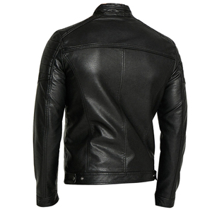 Veste pour homme 2026 – Nouvelle collection hiver : Veste en cuir véritable de vache, style col montant en peau d'agneau - Product Image 2
