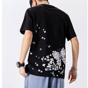 เสื้อยืดแขนยาวทรงหลวม ระบายอากาศได้ดี ปักลายวินเทจ ขายดีที่สุดสำหรับผู้ชาย ผ้าฝ้าย 100% ปรับแต่งได้ เป็นที่นิยมมากที่สุด - Product Image 2