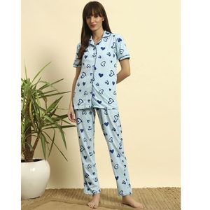 Conjunto de Kurti Corto Floral de Algodón Premium con Palazzo para Mujer |   Verano |   Diseño de Abertura |   Patrón de Botones |   Tela Transpirable |   Casual - Product Image 1