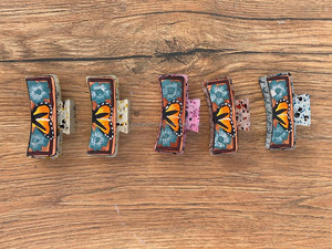 Griffe de cheveux papillon transparente de haute qualité avec outillage en cuir Cavered Fashion Pinces à cheveux durables Accessoires pour femmes - Product Image 3