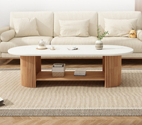 Table basse ovale moderne avec porte à maillons, double usage comme table d'appoint, meubles de salon, livraison directe d'usine