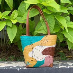 Vietnam pintado a mano de verano Seagrass bolsa - Product Image 3