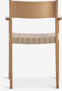 Fauteuil moderne avec cadre en bois naturel et sangles en textile - Product Image 4